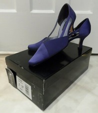 * VGC Jacques Vert Purple Satin Small Kitten Heels Shoes Wedding 3.5 3 1/2 36 *