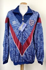 VINTAGE ENGLAND 1995 UMBRO *OLDSTOCK* TRACKSUIT JACKET & PANTS SHIRT LARGE