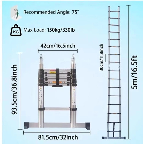 Stainless steel ladder - 2.6-5m,