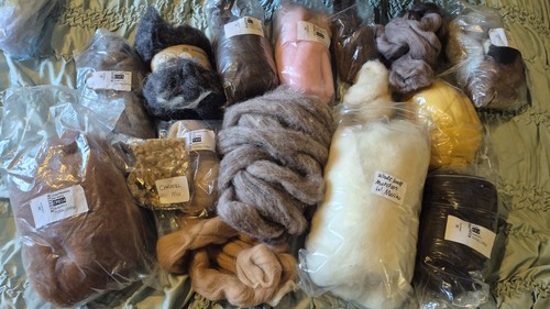 Needle felting animal colours - needle,