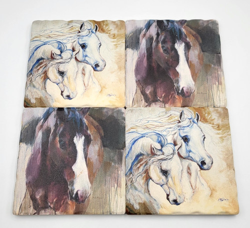 Set ceramic equine art - set, of
