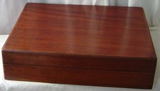 LARGE EMPTY MAHOGANY CUTLERY BOX VINTAGE