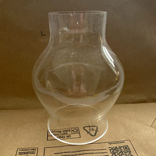 Vintage clear glass round oil - ,