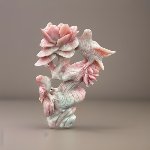 Crystal birds carving flower - crystal,