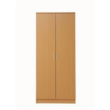 Wardrobe 2 Door Storage Cupboard – Hanging Rail & Shelf Bedroom Furniture