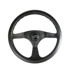 BLACK Boat Steering Wheel Rib Speedboat Cruiser Dory Fishing PU Plastic Hard NEW