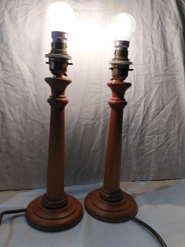 Pair turned wood wooden - pair, of