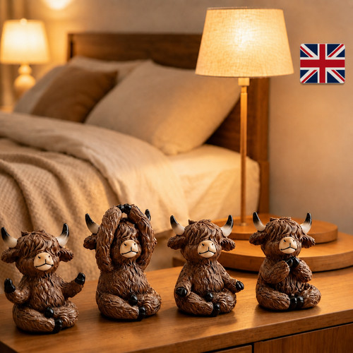 Highland cow yoga figurine - highland,