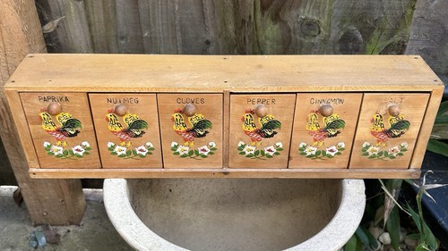 Vintage hand painted wooden - vintage,