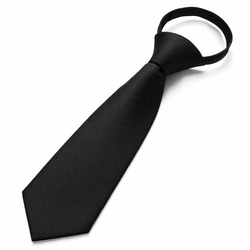 Black clip tie plain - plain, matte