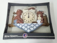 Vintage New Haven Teddy Bear Wall Clock, Kids, Children's, Kitchen, Cooking