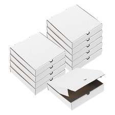 Pizza Box, 10pcs 6 x 6 Inches - Cowhide Paper Square Mini Pizza Boxes (White)