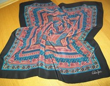 CORNELIA JAMES VINTAGE SILK SCARF VINTAGE SILK HEAD SCARF HAND ROLLED EDGES 