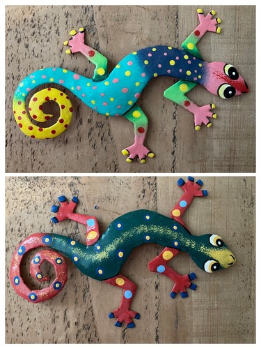 Caribbean recycled metal - metal, gecko