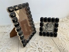 PAPYRUS  Photo Frames Black Jewel Edged Free Standing  Pair 3”x 3” & 6”x 4”