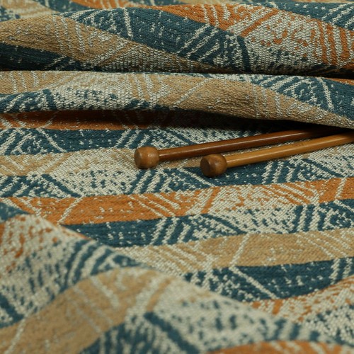 Blue orange distressed tribal - orange,
