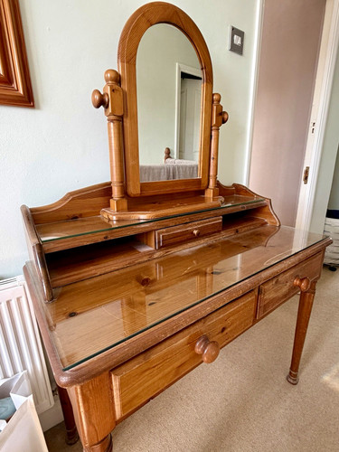 Solid pine dressing table with - solid,