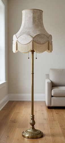 Vintage fringed ivory damask - vintage,