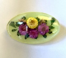 Vintage embedded lucite brooch