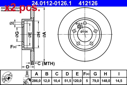 Pcs front brake - pcs, disc