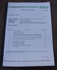 Z031200 - Norton SERVICE RELEASE No N3/12 Norvil Production Racer - NEW