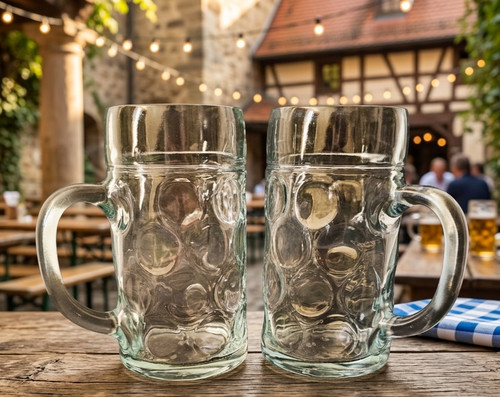 Pair heavy german glass - pair, of