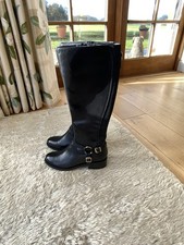 Carvela Women's Leather Size 37 Knee High Black Leather Zip Up Boot (NEVER WORN)