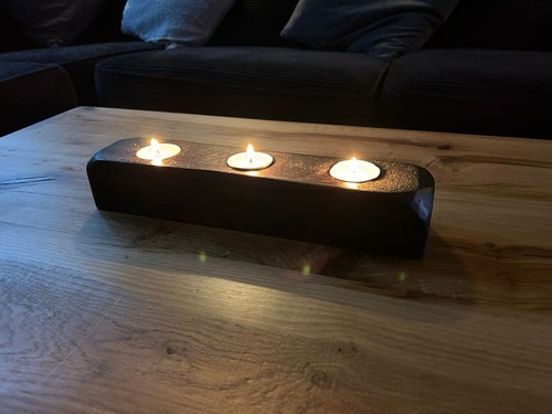 Wooden tea light candle - wooden,