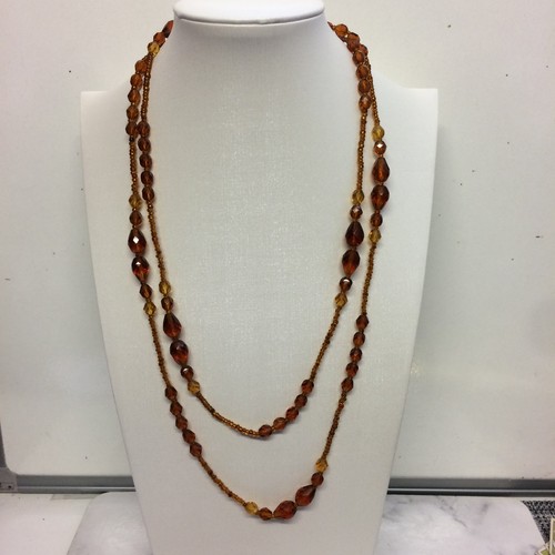 Vintage necklace glass beaded - glass,