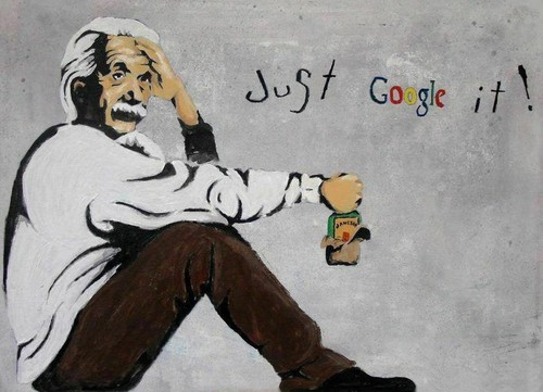 Banksy einstein just goog - banksy,