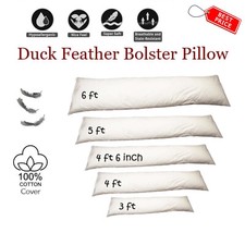 Duck Feather Down Bolster Pillow Long Body Support Orthopedic Pregnancy Cushion