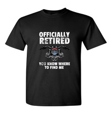 Officially Retired Biker T Shirt Motorbikes Motorcycle Cafe Racer Chopper Bike