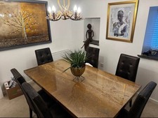 Walnut Travertine Dining Table