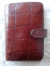 MULBERRY chestnut brown croc style leather filofax/diary with pen holder