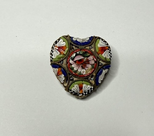 Micro mosaic italy heart pin - italy,