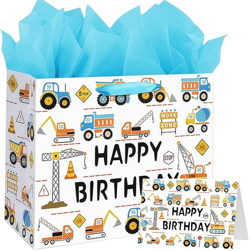 Large excavator gift bag x - excavator,