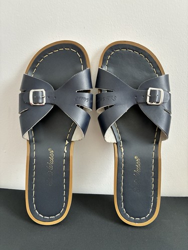 Salt water navy blue leather - salt,