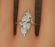 Vintage Coleman & Co Black Hills Sterling Silver Ring & Gold leaf's Size Q 1/2