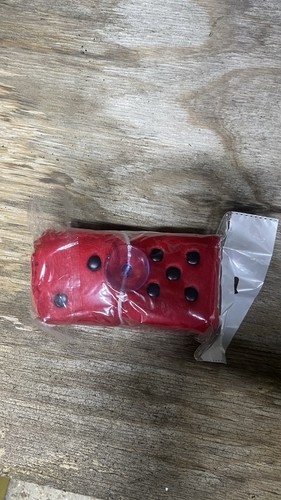 Red fluffy dice car mirror - fluffy,
