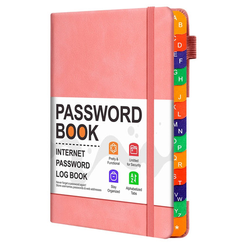 Hardcover password book - book, with
