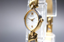 Vintage 1987 [NEAR MINT] SEIKO Bracelet 1E20-6120 Gold Quartz Women's Watch