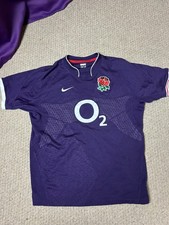 England Rugby Nike Away Shirt 2009/2010 Medium Purple Jersey 02 Short Sleeve