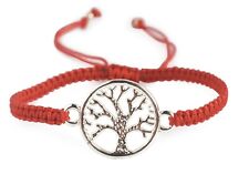 Tree of life bracelet black or red silver pendant ethnic druid pagan tribal