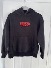 Zara Stranger Things Kids Hoodie Black Graphic Print Hooded Sweatshirt Age 10