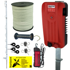 White Electric Fence Strip Grazing 12v Kit with Balfour 800