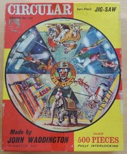 VINTAGE WADDINGTON'S CIRCULAR CIRCUS ACTS JIGSAW DESIGN 541 500 PIECES COMPLETE 