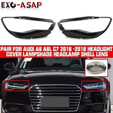 Car Front Headlight Cover Lampshade Shell Lens+Glue For Audi A6 A6L C7 2016-2018