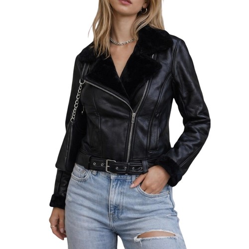 Topshop black faux leather - black,