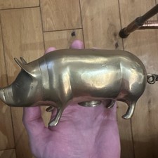 Vintage Solid Brass Pig Piggy