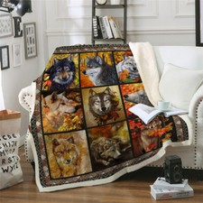 Galaxy wolf blanket - galaxy,